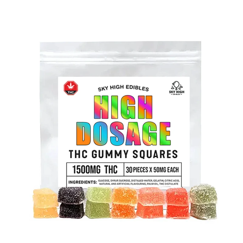 High Dosage 1500mg THC Gummy Squares – Sky High Edibles