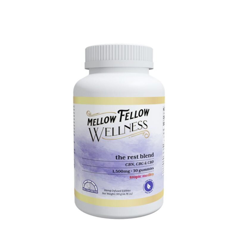 Mellow Fellow Wellness 30pc CBD Gummies Rest Blend Tropic Medley – 1500mg - Image 3
