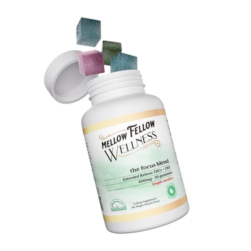 Mellow Fellow Wellness 30pc CBD Gummies Focus Blend Tropic Medley – 600mg