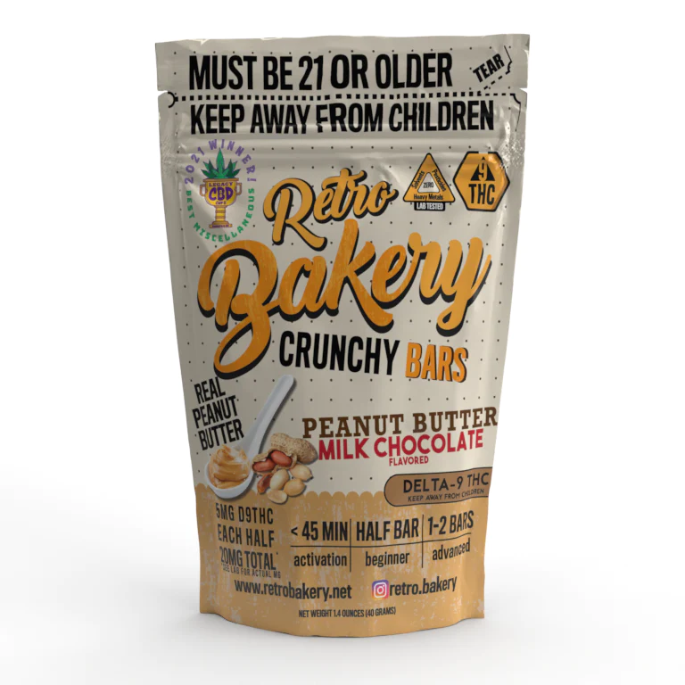 20mg THC Chocolate Peanut Butter Crunch Bars | 2 count
