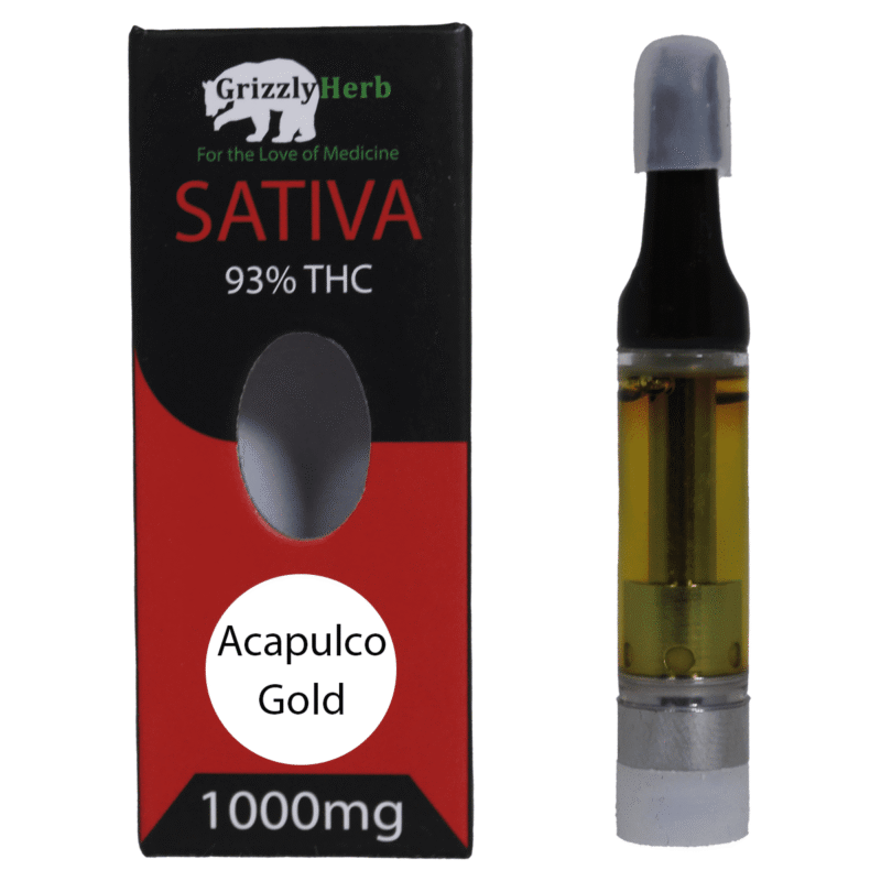 Acapulco Gold Strain Vape Cartridge – 93% THC 1000mg – Grizzly Herb